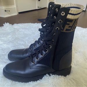 FENDI Rockoko Combat Boots